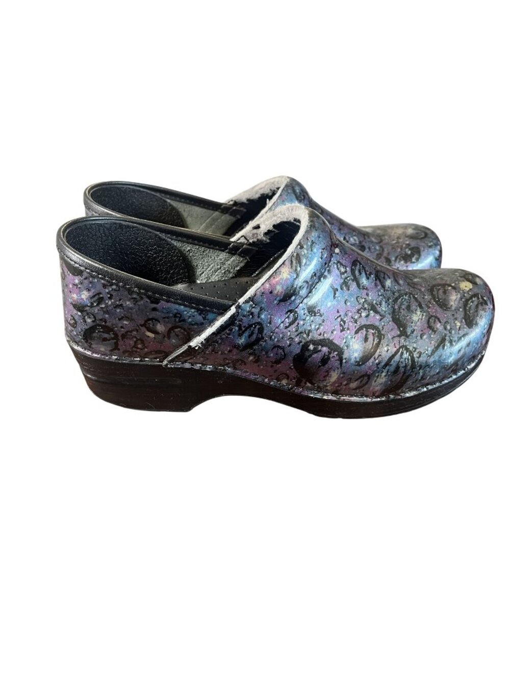Dansko Raindrop Metallic Slip On Clog Mule 40 Shimmer